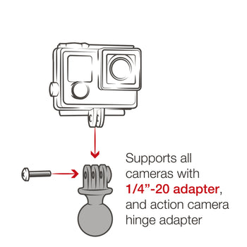 RAP-B-460-A-GOP1U:RAP-B-460-A-GOP1U_7:RAM Tough-Strap™ Double Ball Mount with Universal Action Camera Adapter