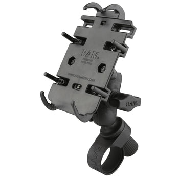 RAP-B-460-A-PD3U:RAP-B-460-A-PD3U_2:RAM® Quick-Grip™ Phone Mount with RAM® Tough-Strap™ Handlebar Base