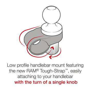 RAP-B-460-A-PD3U:RAP-B-460-A-PD3U_7:RAM Quick-Grip™ Phone Mount with RAM Tough-Strap™ Handlebar Base