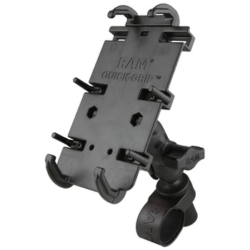 RAP-B-460-A-PD4U:RAP-B-460-A-PD4U_2:RAM® Quick-Grip™ XL Phone Mount with RAM® Tough-Strap™ Handlebar Base