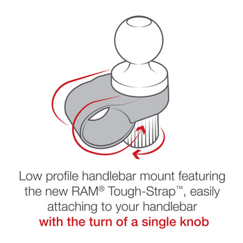 RAP-B-460-A-PD4U:RAP-B-460-A-PD4U_5:RAM® Quick-Grip™ XL Phone Mount with RAM® Tough-Strap™ Handlebar Base