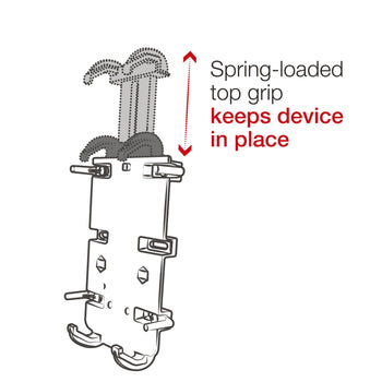RAP-B-460-A-PD4U:RAP-B-460-A-PD4U_8:RAM® Quick-Grip™ XL Phone Mount with RAM® Tough-Strap™ Handlebar Base