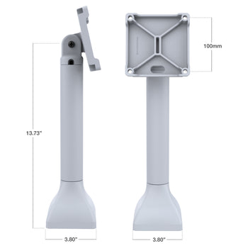 RAP-D11H-14-V100-GRY:RAP-D11H-14-V100-GRY_4:RAM 14" Pedestal Mount with 100mm & 75mm VESA & Cable Routing - Gray