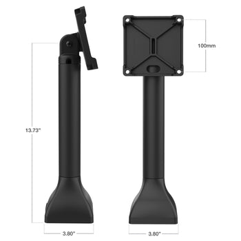 RAP-D11H-14-V100:RAP-D11H-14-V100_4:RAM 14" Pedestal Mount with 100mm & 75mm VESA & Cable Routing