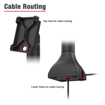 RAP-D11H-14-V100:RAP-D11H-14-V100_5:RAM 14" Pedestal Mount with 100mm & 75mm VESA & Cable Routing