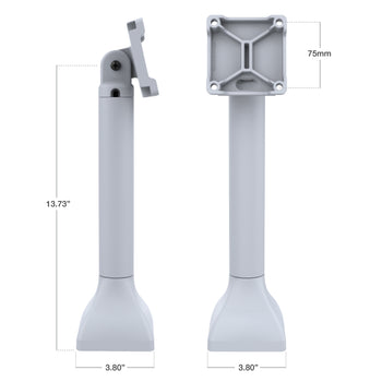 RAP-D11H-14-V75-GRY:RAP-D11H-14-V75-GRY_4:RAM 14" Pedestal Mount with 75mm VESA & Cable Routing - Gray