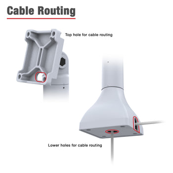 RAP-D11H-7-V75-GRY:RAP-D11H-7-V75-GRY_5:RAM 7" Pedestal Mount with 75mm VESA & Cable Routing - Gray