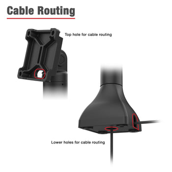 RAP-D11H-7-V75:RAP-D11H-7-V75_5:RAM 7" Pedestal Mount with 75mm VESA & Cable Routing
