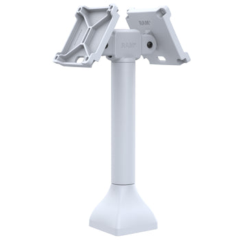 RAP-D11H2-14-V100-GRY:RAP-D11H2-14-V100-GRY_1:RAM 14" Pedestal Mount with Dual 100mm VESA Adapters - Gray