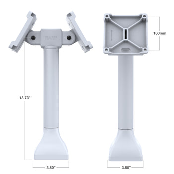 RAP-D11H2-14-V100-GRY:RAP-D11H2-14-V100-GRY_3:RAM 14" Pedestal Mount with Dual 100mm VESA Adapters - Gray