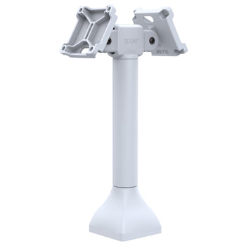 RAP-D11H2-14-V75-GRY:RAP-D11H2-14-V75-GRY_1:RAM 14" Pedestal Mount with Dual 75mm VESA Adapters - Gray