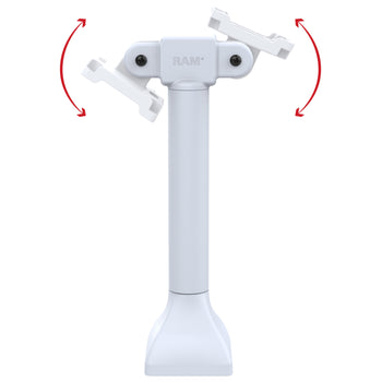 RAP-D11H2-14-V75-GRY:RAP-D11H2-14-V75-GRY_2:RAM 14" Pedestal Mount with Dual 75mm VESA Adapters - Gray