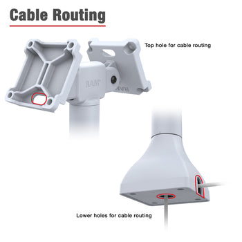 RAP-D11H2-14-V75-GRY:RAP-D11H2-14-V75-GRY_4:RAM 14" Pedestal Mount with Dual 75mm VESA Adapters - Gray