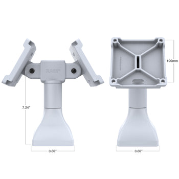 RAP-D11H2-7-V100-GRY:RAP-D11H2-7-V100-GRY_3:RAM 7" Pedestal Mount with Dual 100mm VESA Adapters - Gray