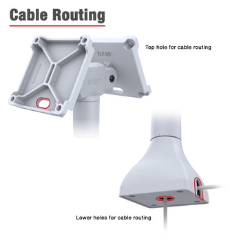 RAP-D11H2-7-V100-GRY:RAP-D11H2-7-V100-GRY_4:RAM 7" Pedestal Mount with Dual 100mm VESA Adapters - Gray