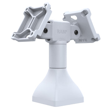 RAP-D11H2-7-V75-GRY:RAP-D11H2-7-V75-GRY_1:RAM 7" Pedestal Mount with Dual 75mm VESA Adapters - Gray