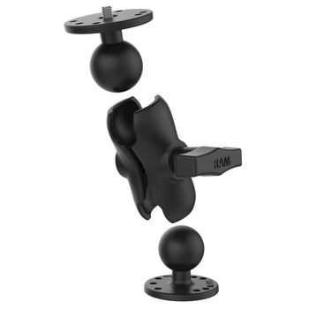 RAM-101AU-B:RAM-101AU-B_2:RAM Double Ball Mount with 1/4"-20 Male Thread - C Size Short