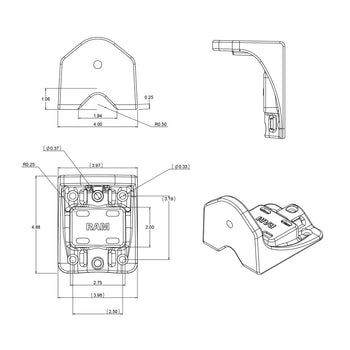 RAM-109V-BU:RAM-109V-BU_6:RAM Vertical Swing Arm Base