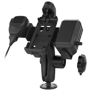 RAM-138-S-SNM3PL-V7B1U:RAM-138-S-SNM3PL-V7B1U_2:RAM Double Ball Mount for Sonim XP5plus with Speaker & Hardwire Bundle