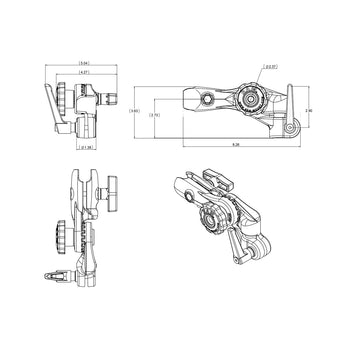 RAM-261-ADJU:RAM-261-ADJU_3:RAM Ratchet & Swing Arm with 1/2" NPT Hole and Single Socket Arm