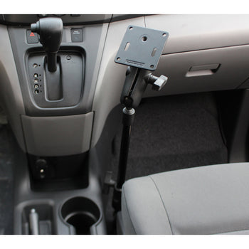 RAM-316-HD-2461U:RAM-316-HD-2461U_2:RAM Pod HD™ Vehicle Mount with 12" Aluminum Rod and 75x75mm VESA Plate