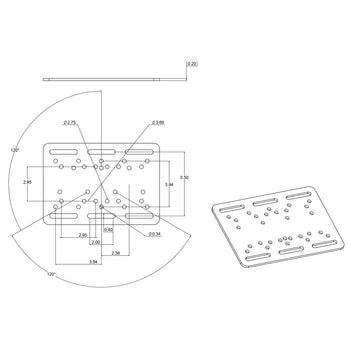 RAM-335-D-246:RAM-335-D-246_3:RAM Lift Truck Overhead Guard Base with Ball - D Size
