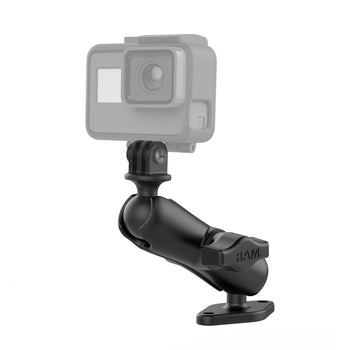 RAM-B-102-GOP1U:RAM-B-102-GOP1U_1:RAM Double Ball Diamond Plate Mount with Action Camera Adapter