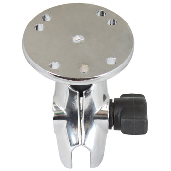 RAM-B-103CHU-A:RAM-B-103CHU-A_1:RAM Chrome Double Socket Arm with Round Plate - Short Arm