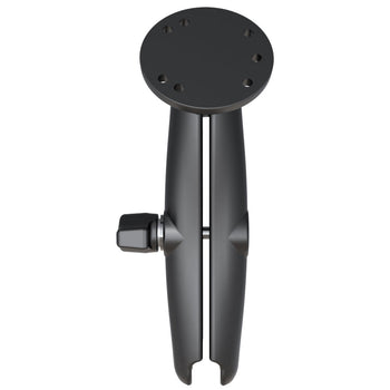 RAM-B-103U-C:RAM-B-103U-C_1:RAM Double Socket Arm with Round Plate - B Size Long