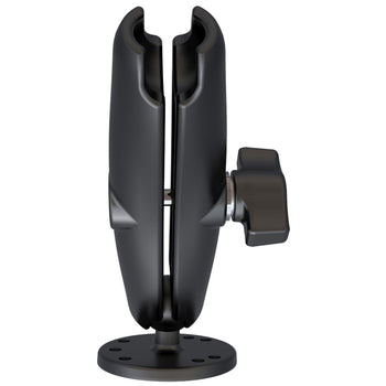 RAM-B-103U-C:RAM-B-103U-C_2:RAM Double Socket Arm with Round Plate - B Size Long