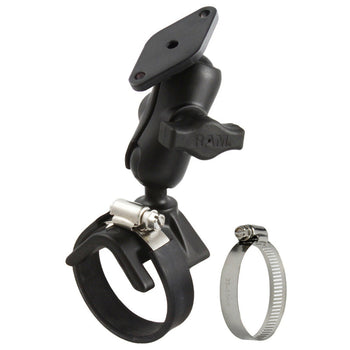 RAM-B-108-A-238:RAM-B-108-A-238_1:RAM Double Ball Strap Hose Clamp Mount with Diamond Plate - Short
