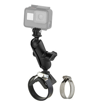 RAM-B-108-GOP1U:RAM-B-108-GOP1U_1:RAM Strap Clamp Mount with Universal Action Camera Adapter