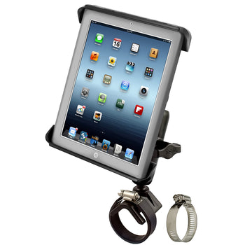 RAM-B-108-TAB3:RAM-B-108-TAB3_1:RAM Tab-Tite™ Mount with Strap Hose Clamp Base for iPad Gen 1-4 + More