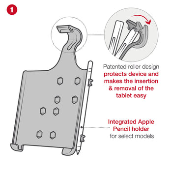RAM-B-121-AP36U:RAM-B-121-AP36U_7:RAM EZ-Roll'r™ Cradle with Yoke Clamp Mount for Apple iPad mini 6