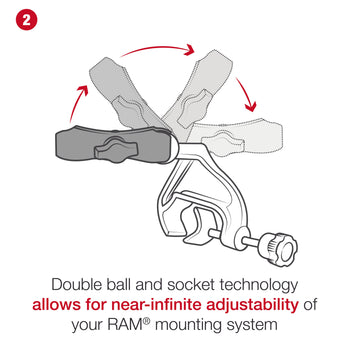 RAM-B-121-AP36U:RAM-B-121-AP36U_8:RAM EZ-Roll'r™ Cradle with Yoke Clamp Mount for Apple iPad mini 6