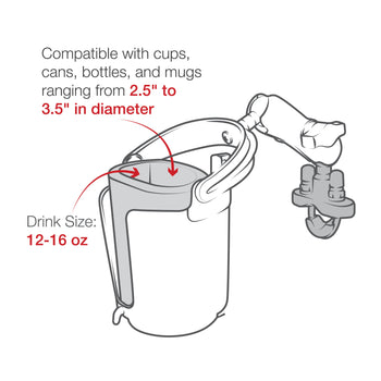 RAM-B-132RU:RAM-B-132RU_2:RAM Level Cup 16oz Drink Holder with U-Bolt Base - .5" - 1.25" Rails