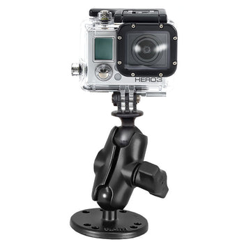 RAM-B-138-A-GOP1U:RAM-B-138-A-GOP1U_1:RAM Drill-Down Double Ball Mount with Universal Action Camera Adapter