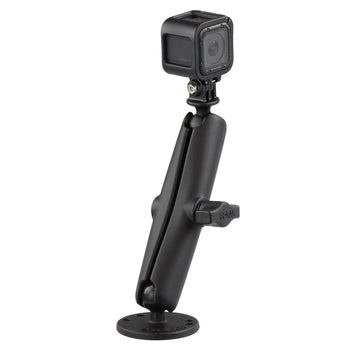 RAM-B-138-C-GOP1:RAM-B-138-C-GOP1_2:RAM Drill-Down Mount with Double Socket Arm with Action Camera Adapter