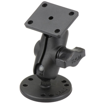 RAM-B-139U-A:RAM-B-139U-A_1:RAM Drill-Down Double Ball Mount with Rectangle AMPS Plate - Short