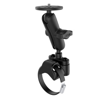 RAM-B-149Z-2-202AU:RAM-B-149Z-2-202AU_1:RAM ATV/UTV Double Ball Rail Mount with Round Plate & 1/4"-20 Stud