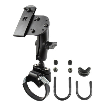 RAM-B-149Z-2-GUN1U:RAM-B-149Z-2-GUN1U_2:RAM ATV/UTV Double Ball Rail Mount with Gun Holster Clip