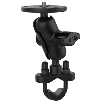 RAM-B-149ZA-C1U:RAM-B-149ZA-C1U_1:RAM Handlebar U-Bolt Double Ball Mount 1/4"-20 Threaded Stud - Short
