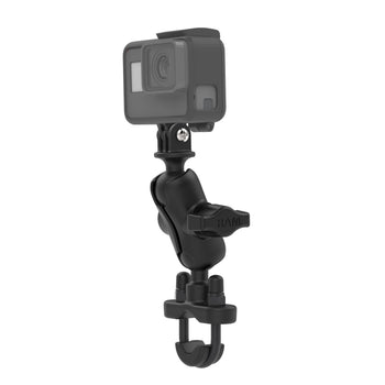 RAM-B-149Z-A-GOP1U:RAM-B-149Z-A-GOP1U_1:RAM U-Bolt Double Ball Mount with Action Camera Adapter - Short