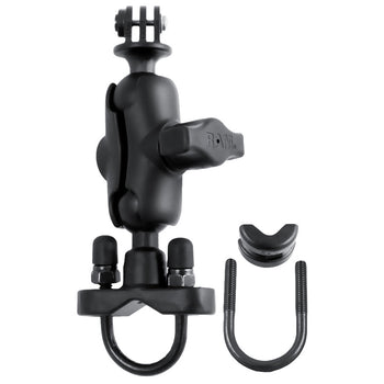 RAM-B-149Z-A-GOP1U:RAM-B-149Z-A-GOP1U_3:RAM U-Bolt Double Ball Mount with Action Camera Adapter - Short