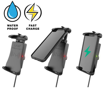 RAM-B-149Z-A-UN14W-V7M-1:RAM-B-149Z-A-UN14W-V7M-1_2:RAM Quick-Grip™ 15W Waterproof Wireless Charging Handlebar Mount