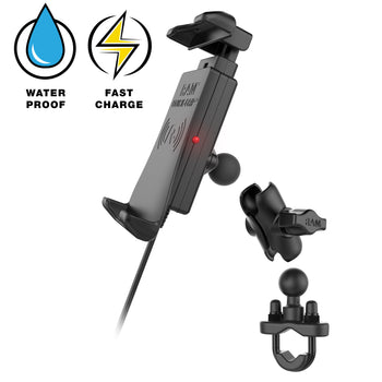RAM-B-149Z-A-UN14W-V7M-1:RAM-B-149Z-A-UN14W-V7M-1_3:RAM Quick-Grip™ 15W Waterproof Wireless Charging Handlebar Mount
