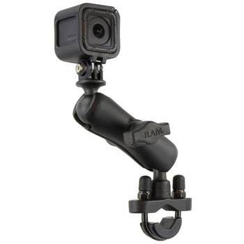 RAM-B-149Z-GOP1U:RAM-B-149Z-GOP1U_2:RAM U-Bolt Double Ball Mount with Action Camera Adapter - Medium