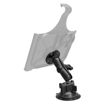 RAM-B-166-202U:RAM-B-166-202U_2:RAM Twist-Lock™ Suction Cup Double Ball Mount with Round Plate - Medium