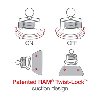 RAM-B-166-C-UN10U:RAM-B-166-C-UN10U_7:RAM X-Grip Large Phone Mount with Twist-Lock™ Suction Cup - Long