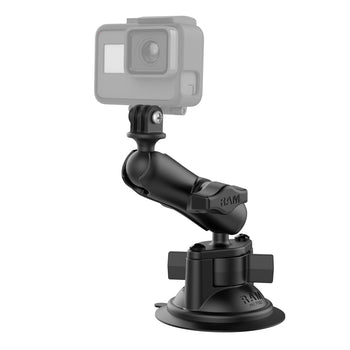 RAM-B-166-GOP1U:RAM-B-166-GOP1U_1:RAM Twist-Lock™ Suction Cup Mount with Action Camera Adapter - Medium